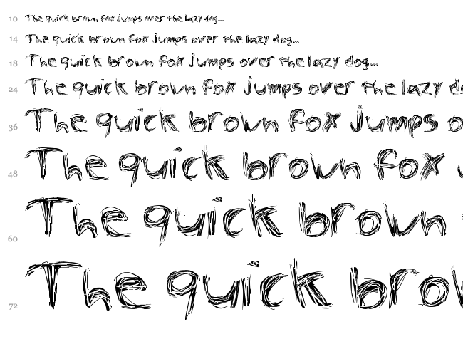 The Spaz font waterfall